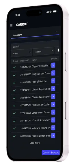 Inventory management screenshot