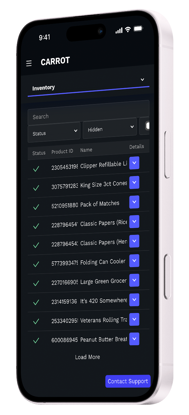 Inventory management screenshot